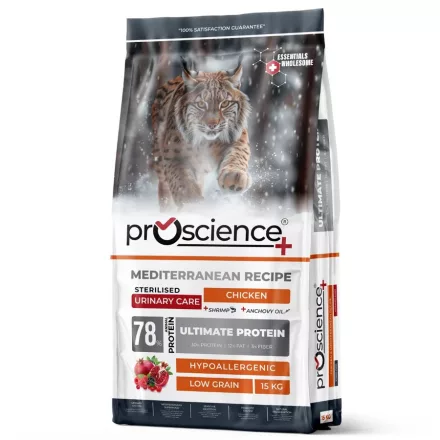 ProScience Sterilised Urinary Cat Chicken hipoallergén száraztáp csirkével ivartalanított felnőtt macskának 15kg