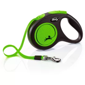   Flexi New Neon "S" (zöld) - szalagos automata póráz (5m)