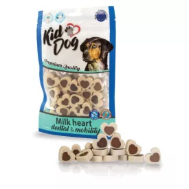   KidDog Milk Heart Dental&Mobility - vanilia szív kacsahússal - jutalomfalat kutyák részére 80g