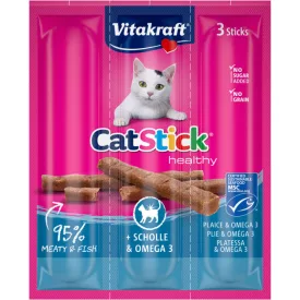   Vitakraft Cat Stick Mini -kiegészítő eledel lepényhallal és omega 3-mal  3x6g