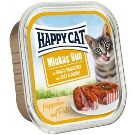   Happy Cat Minkas Duo alutálcás eledel- Marha és nyúl 16x100g