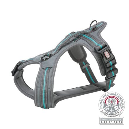 Trixie 207538 Fusion Touring Harness - hám (szürke,óceánkék) kutyák részére (L-XL) 72-89cm/30mm