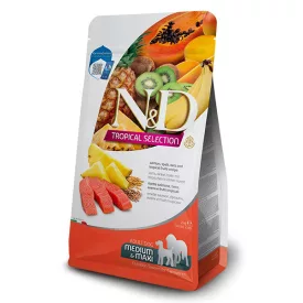   N&D Dog Tropical Selection Adult Medium/Maxi lazac, tönkölybúza, zab, trópusi gyümölcsök száraztáp kutyának 2kg 