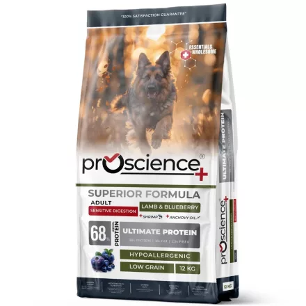 ProScience Adult Dog Lamb & Blueberry hipoallergén bárány-áfonya kutyatáp érzékeny emésztésű felnőtt kutyának 12kg