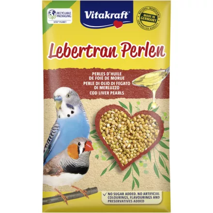 Vitakraft Vitality Plus (csukamájolaj) - kiegészítő eleség hullámos papagájok részére 20g lejárat közeli