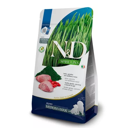 N&D Dog Spirulina Puppy Medium/Maxi bárány, spirulina és goji-bogyó száraztáp kölyök kutyának 2kg