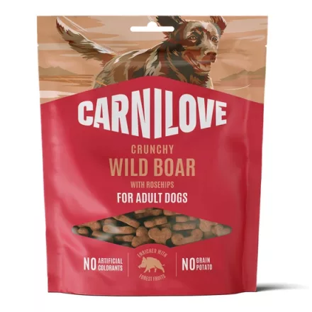 Carnilove Crunchy Snack Wild Boar with Rosehips 200g gabonamentes vaddisznós csipkebogyós kutyajutalomfalat