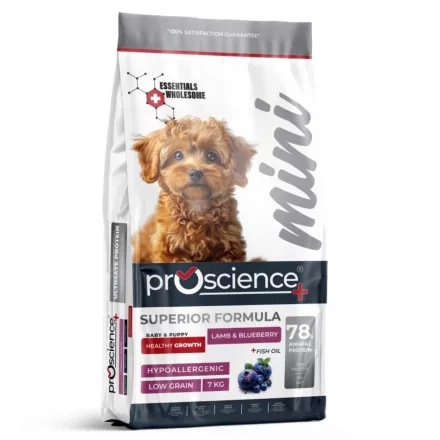 ProScience Mini Puppy Dog Lamb & Blueberry hipoallergén bárány-áfonya kutyatáp kistestű kölyökkutyának 7kg
