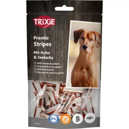 Trixie 31534 Premio Fish Chicken Stripes Light - jutalomfalat kutyák részére 75g  
