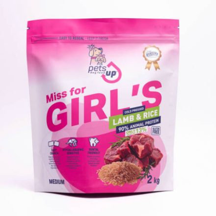 PetsUp MISS for girls Lamb - bárányos kutyatáp lány kutyáknak 2kg