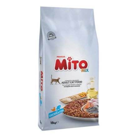 MITO MIX Color Cat száraz macskaeledel (csirke, szardella, rák és rizs zöldségekkel) 15kg