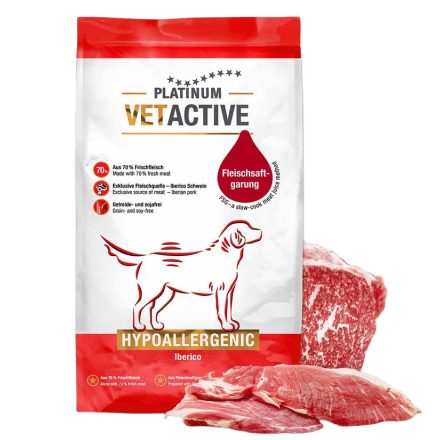 Platinum VETACTIVE Hypoallergenic gyógytáp ibériai sertéshússal allergiás és ételintoleranciával küzdő kutyának 5kg