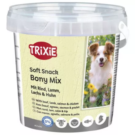 Trixie 31496 Soft Snack Bony Mix puha tréning jutalomfalat – Vegyes húsos jutalomfalat kutyáknak 500g