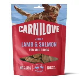   Carnilove Meat Jerky Snack Lamb with Salmon Fillet – bárány lazac filével- jutalomfalat kutyák részére 100g
