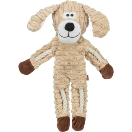Trixie 361025 Kötélkutya bordázott plüss kutyajáték sípolóval 38cm