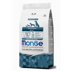   Monge Dog Adult Monoprotein pisztráng és rizs száraz eledel 15kg