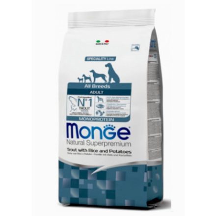 Monge Dog Adult Monoprotein pisztráng és rizs száraz eledel 15kg