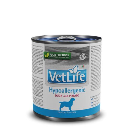 Vet Life Dog Hypoallergenic Duck & potato konzerv 300g
