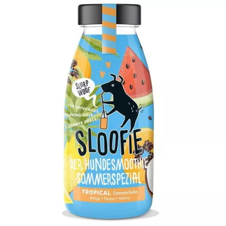 SLOOFIE TROPICAL, a nyárimádó, mangó-papaya-dinnye kutyasmoothie 250ml 