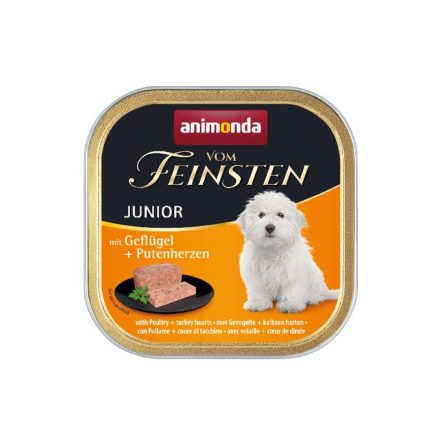 Animonda Vom Feinsten Junior 22x150g szárnyas-pulykaszív alutálkás(82973)