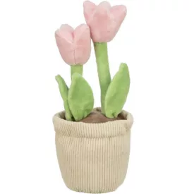   Trixie 99352593 tulip plush- plüss cserepes tulipán kutyajáték sípolóval 27cm