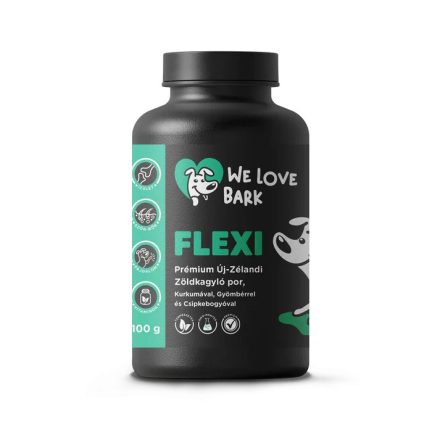 We Love Bark Flexi- Új Zélandi zöldkagyló kurkumával, gyömbérrel és csipkebogyóval 100g