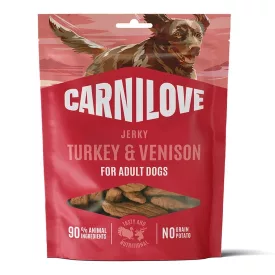   Carnilove Meat Jerky Snack Turkey with Venison Fillet – pulyka szarvas filével- jutalomfalat kutyák részére 100g
