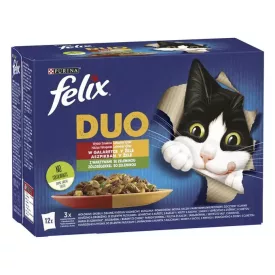   FELIX Fantastic Duo házias válogatás zöldséggel aszpikban- nedves eledel felnőtt macskáknak 12x85g