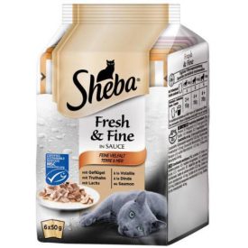   Sheba Adult Alutasakos - Halas-húsos válogatás - szószban (6x50g)