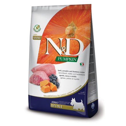 N&D Dog Grain Free Pumpkin adult mini lamb, pumpkin & blueberry (bárány & áfonya sütőtökkel) száraz kutyatáp 2,5kg