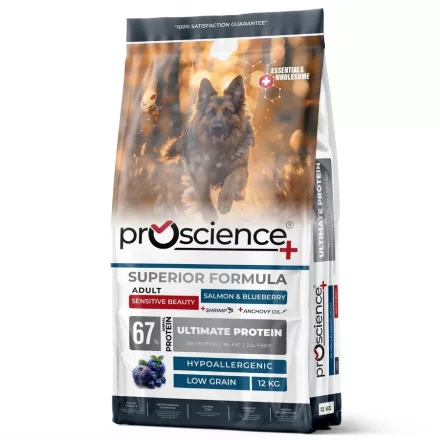 ProScience Adult Dog Salmon & Blueberry hipoallergén lazac-áfonya kutyatáp érzékeny bőrű felnőtt kutyának 12kg
