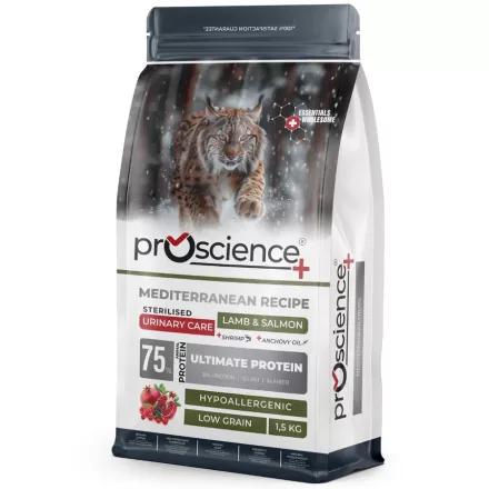 ProScience Sterilised Cat Lamb & Salmon hipoallergén bárány-lazac száraztáp ivartalanított felnőtt macskának 1,5kg