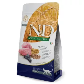   N&D Cat Ancestral Grain Adult lamb, spelt, oats & blueberry (bárány, tönköly, zab & áfonya) száraz macskaeledel 300g