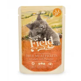   Sam's Field True Meat Fillets - Csirke & Sütőtök alutasakos eledel 85g