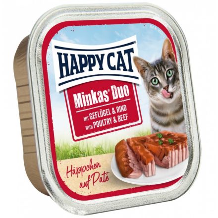 Happy Cat Minkas Duo alutálcás eledel - Szárnyas és marha 16x100g