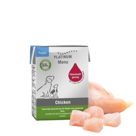 PLATINUM MENU Puppy Chicken-nedves kutyatáp kölyök kutyának csirkehúsból 12x185g