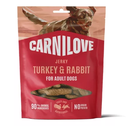Carnilove Dog Jerky Turkey & Rabbit - Pulyka és Nyúl jutalomfalat kutyáknak 100g