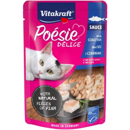 Vitakraft Poesie Deli Sauce fekete tőkehal alutasakos macskaeledel 85g