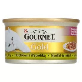   Gourmet Gold Duó nyúl, máj falatok szószban - nedvestáp macskák részére 85g