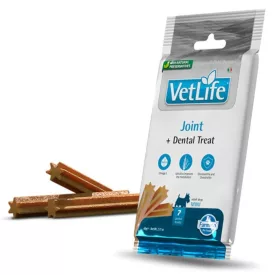   Vet Life Dog Joint+Dental Treat ízület támogató és fogtisztító jutalomfalat kutyának Mini 60g lejárat közeli