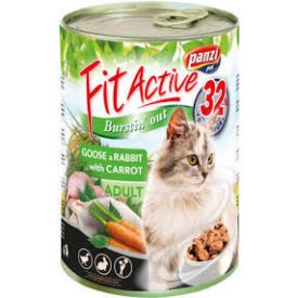 FitActive Cat Adult liba, nyúl, sárgarépa konzerv 415g