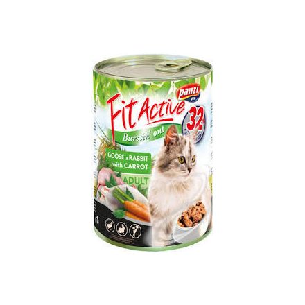 FitActive Cat Adult liba, nyúl, sárgarépa konzerv 415g