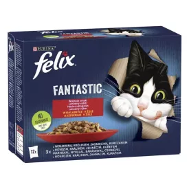   FELIX Fantastic házias válogatás aszpikban nedves eledel felnőtt macskáknak 12x85g