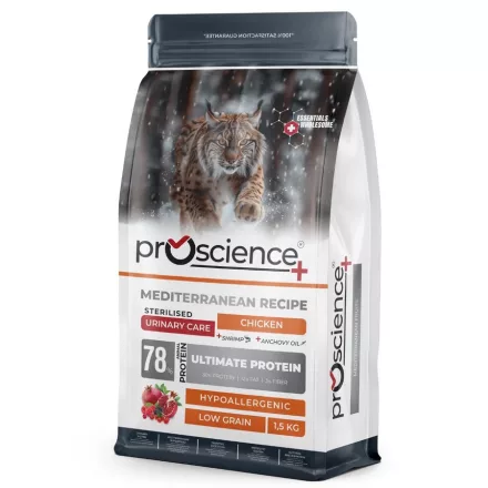 ProScience Sterilised Urinary Cat Chicken hipoallergén száraztáp csirkével ivartalanított felnőtt macskának 1,5kg