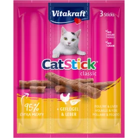   Vitakraft cat sticks kiegészítő eledel szárnyassal és májjal