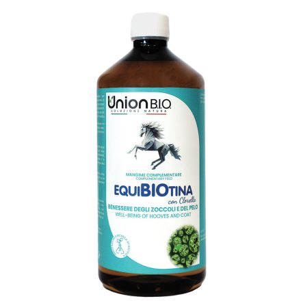 UnionBio BIOTIN-EQUIBIOTINA takarmánykiegészítő lovak patájának, szőrzetének és immunrendszerének a támogatására 1l