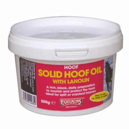Equimins Solid Hoof Oil with Lanolin – Lanolinos fekete színű patazsír 500g