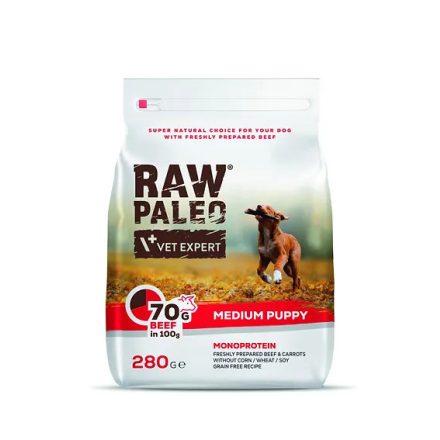 Raw Paleo Puppy Medium Monoprotein Fresh Beef száraz eledel 280g