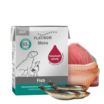 PLATINUM MENU Fish-nedves kutyatáp felnőtt kutyának hal 12x375g