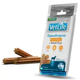   Vet Life Dog Hypoallergenic Fish&potato+Dental Treat fogtisztító jutalomfalat ételérzékeny, allergiás kutyának Medium&Maxi 100g
